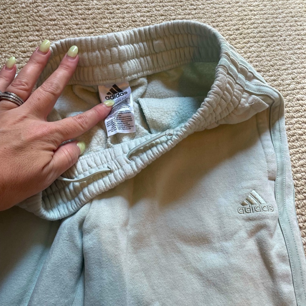 Adidas mint green youth joggers xl